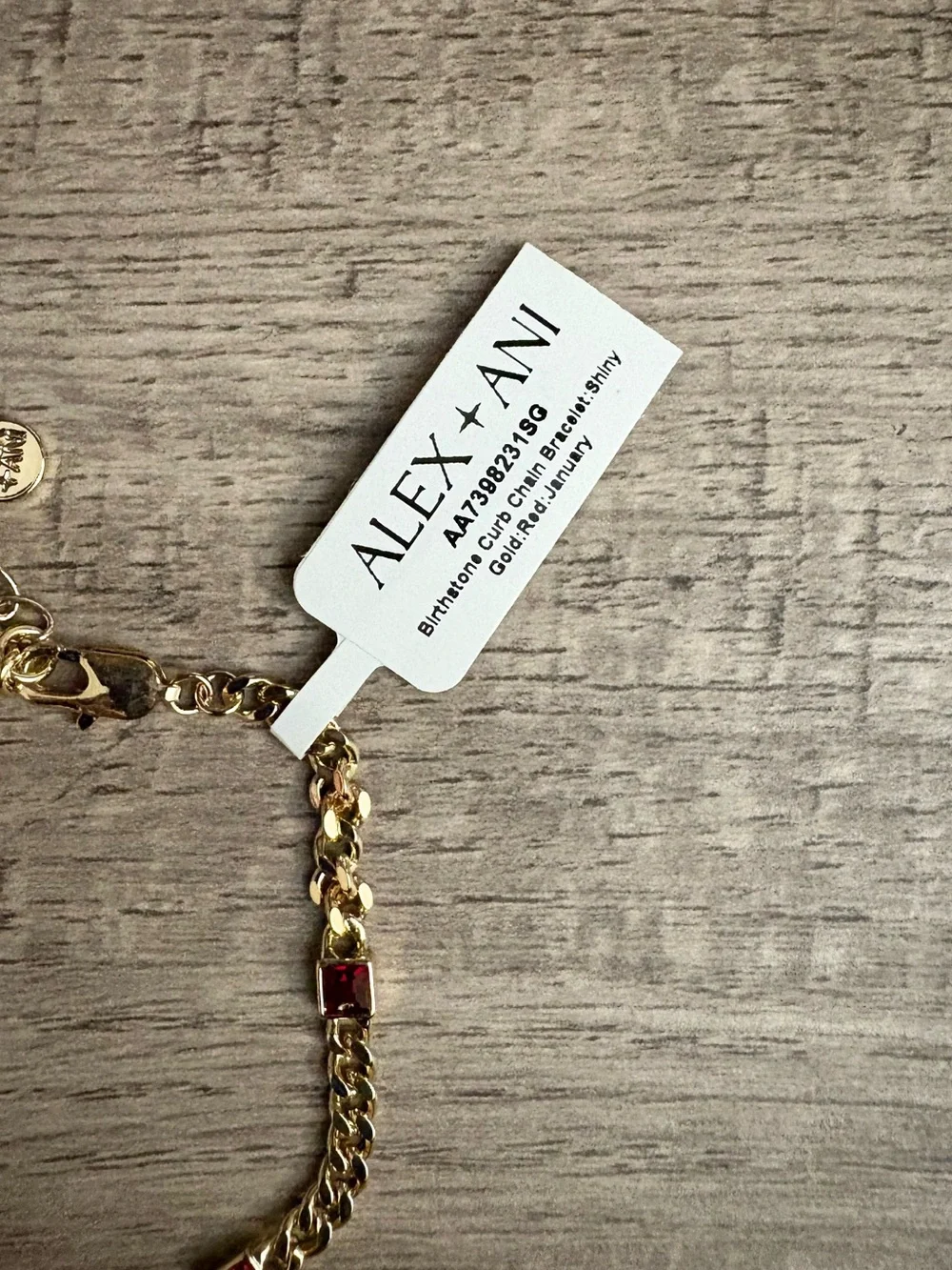 Alex and Ani Gold Bracelet with Scarlet Stones - Picture 3 of 5